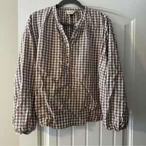 Universal Thread Brown Checkered Blouse